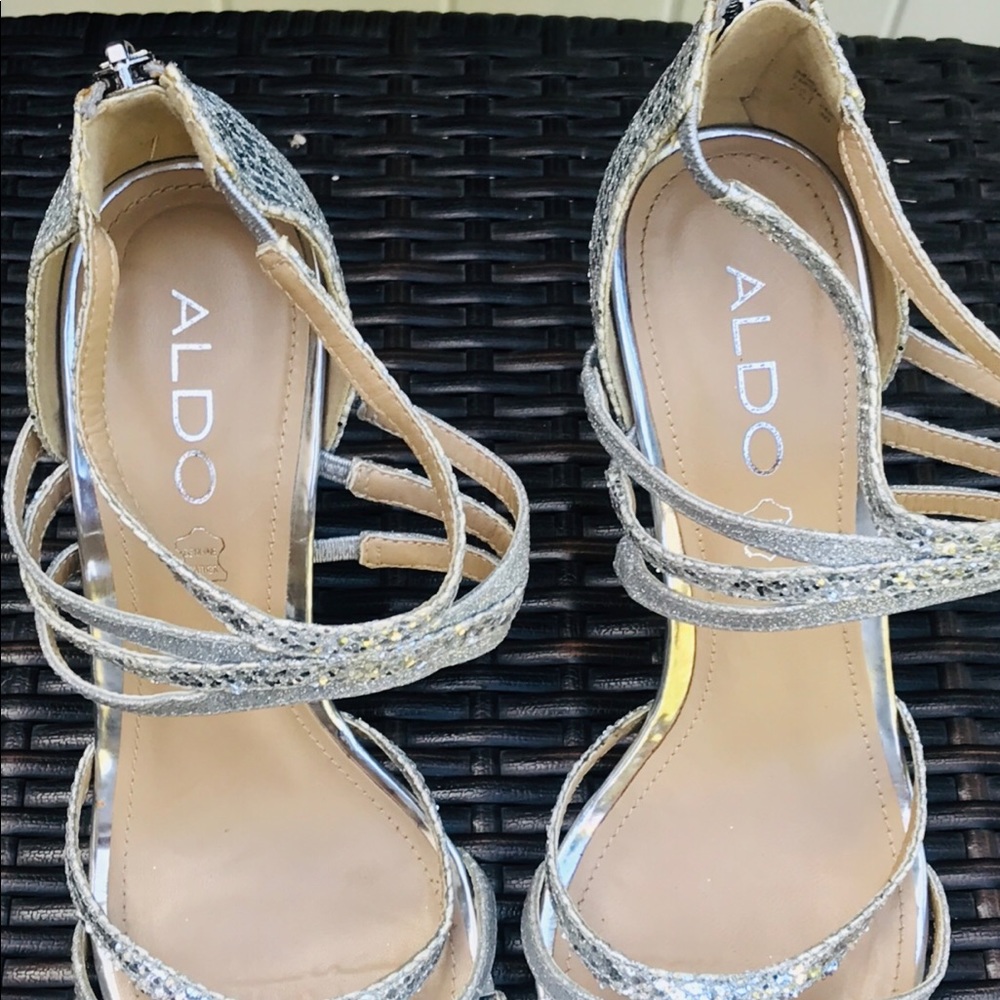 Aldo Women's Silver Metallic Corrine heels - Picture 3 of 7